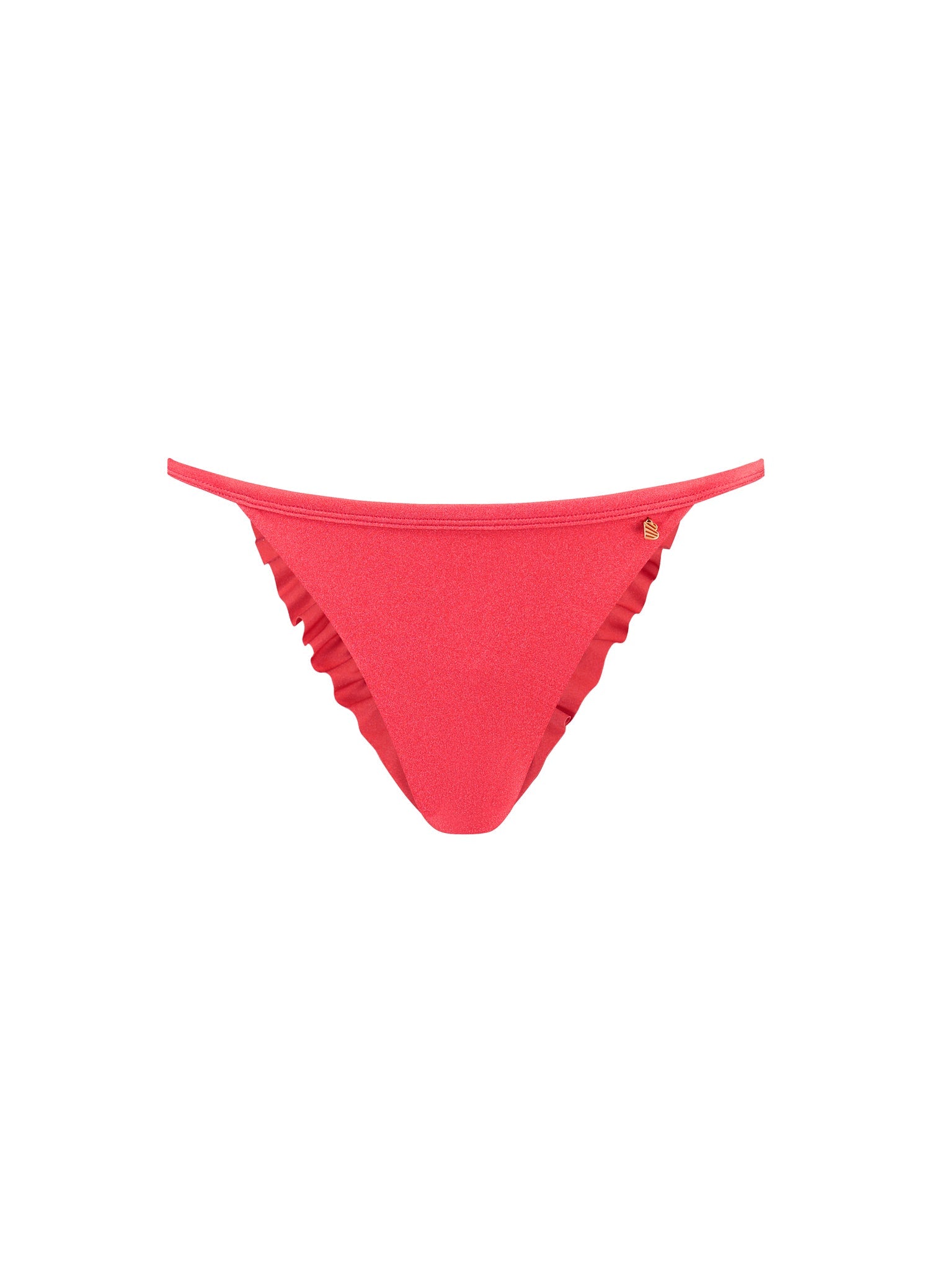Red Shine string met ruffle bikinibroekje