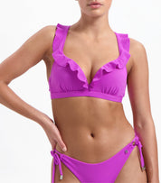 Purple Flash ruffle bikinitop