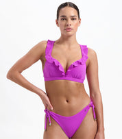 Purple Flash ruffle bikinitop