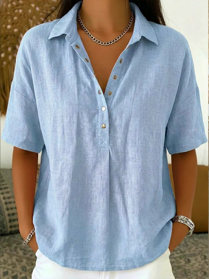 Blouse dames | Luchtige blouse met korte mouw