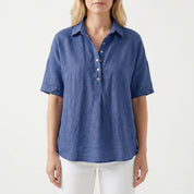 Blouse dames | Luchtige blouse met korte mouw