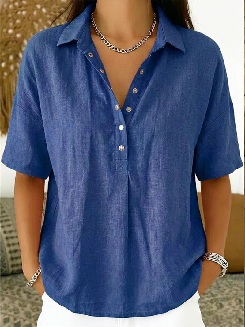 Blouse dames | Luchtige blouse met korte mouw