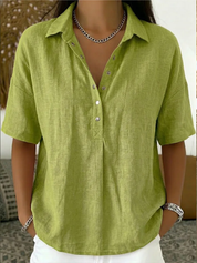 Blouse dames | Luchtige blouse met korte mouw