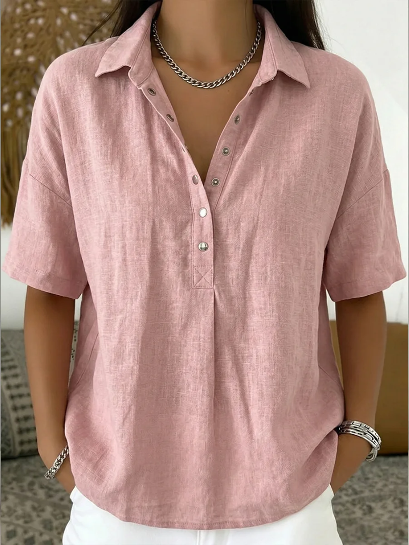 Blouse dames | Luchtige blouse met korte mouw