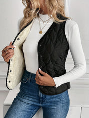 Bodywarmer dames | Gewatteerde quilted vest met knoopsluiting