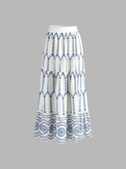 Rok & Top Set Dames | Katoenmix met Borduurdetails