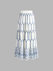Rok & Top Set Dames | Katoenmix met Borduurdetails