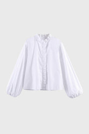 Elegante Blouse met Ruches en Pofmouwen