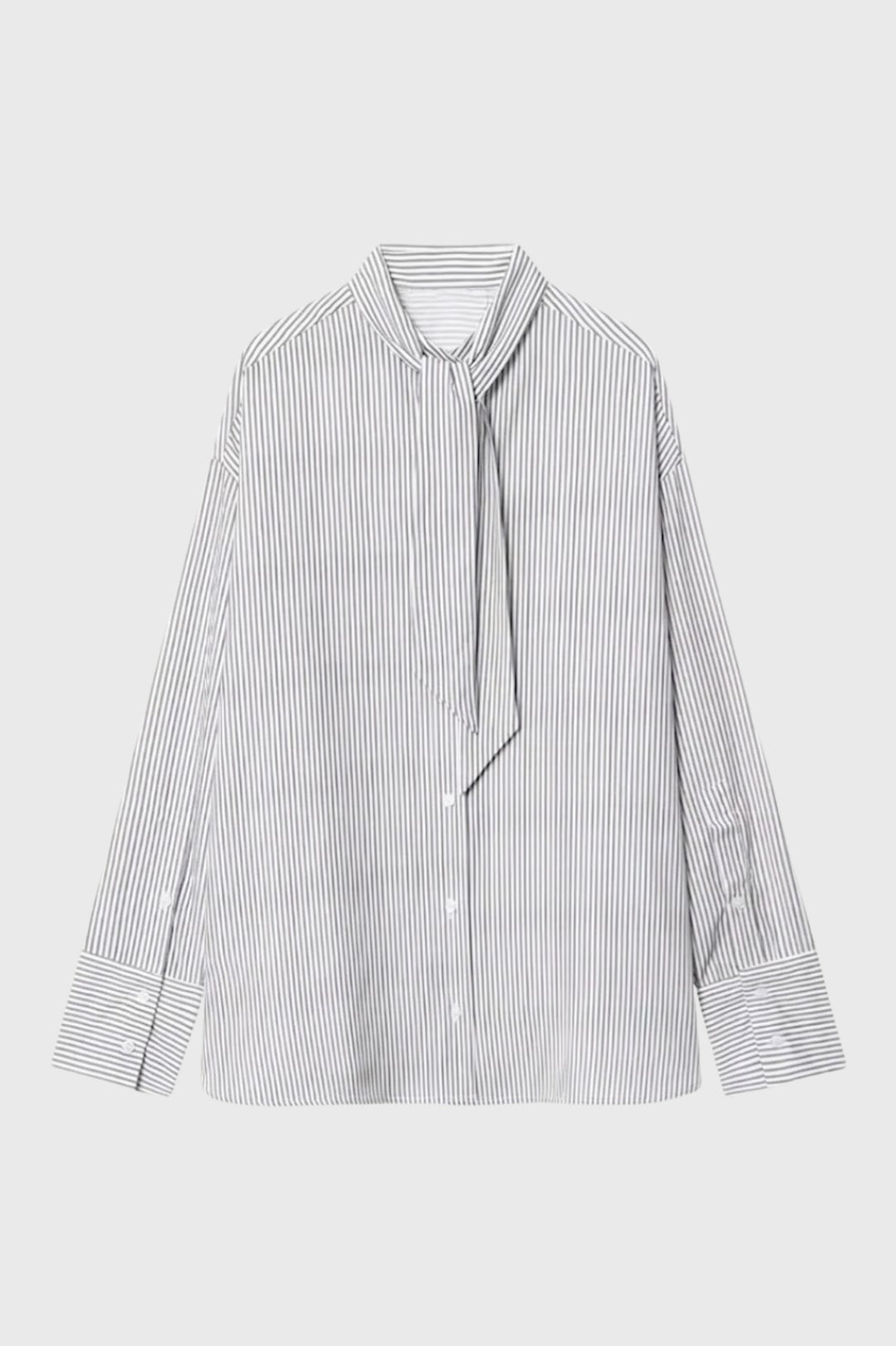 Minimalistische Gestreepte Blouse met Strikdetail