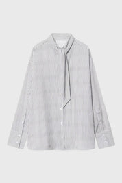 Minimalistische Gestreepte Blouse met Strikdetail