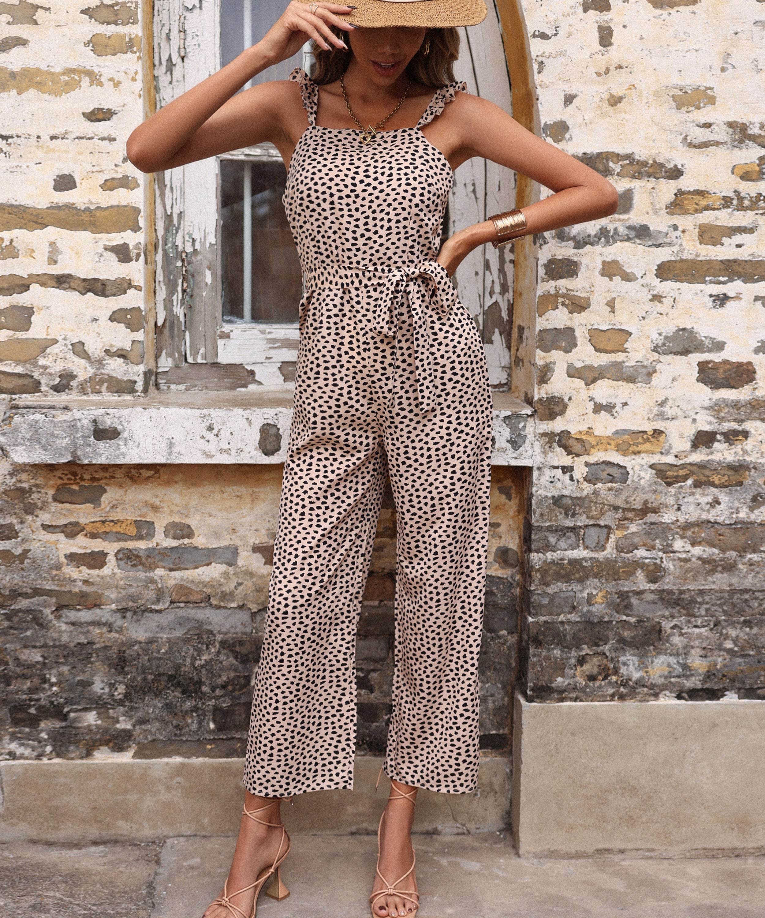 ZANIYA JUMPSUIT - KHAKI PRINT