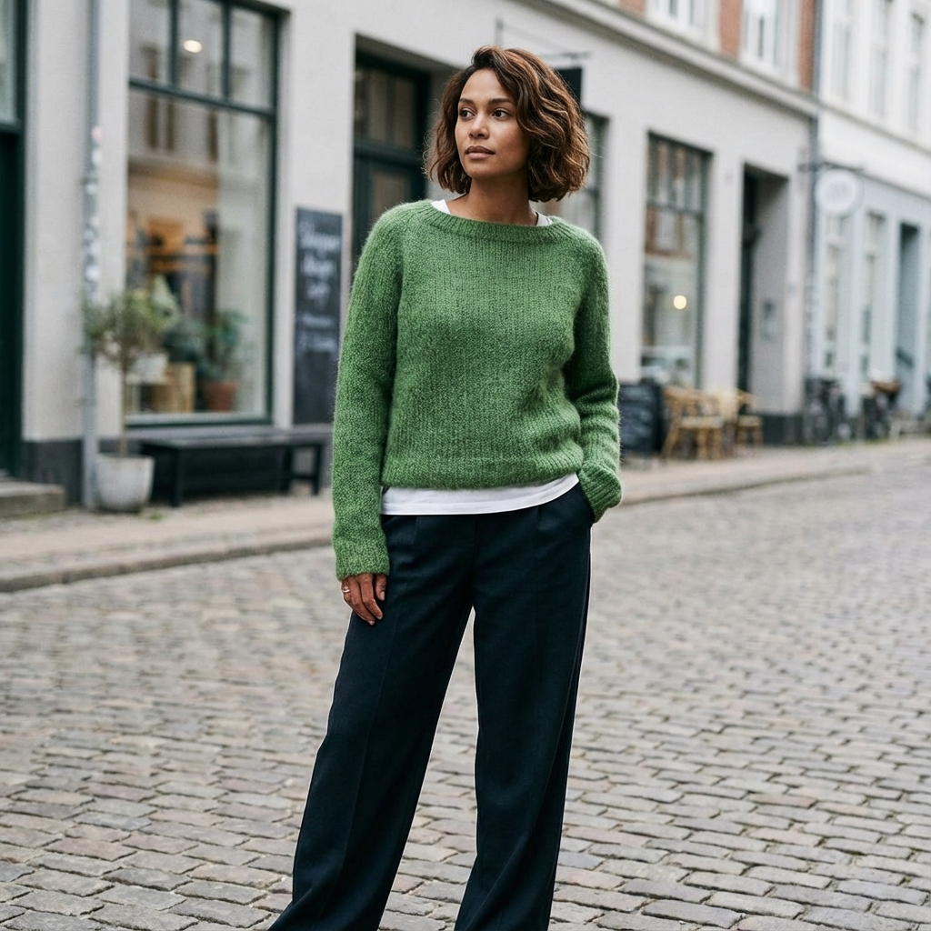 Pleun Klassiek Wollen Trui – Stijlvolle en Warme Merinowollen Damestrui