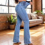 Jeans dames | High waist flare jeans met stretch