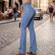 Jeans dames | High waist flare jeans met stretch