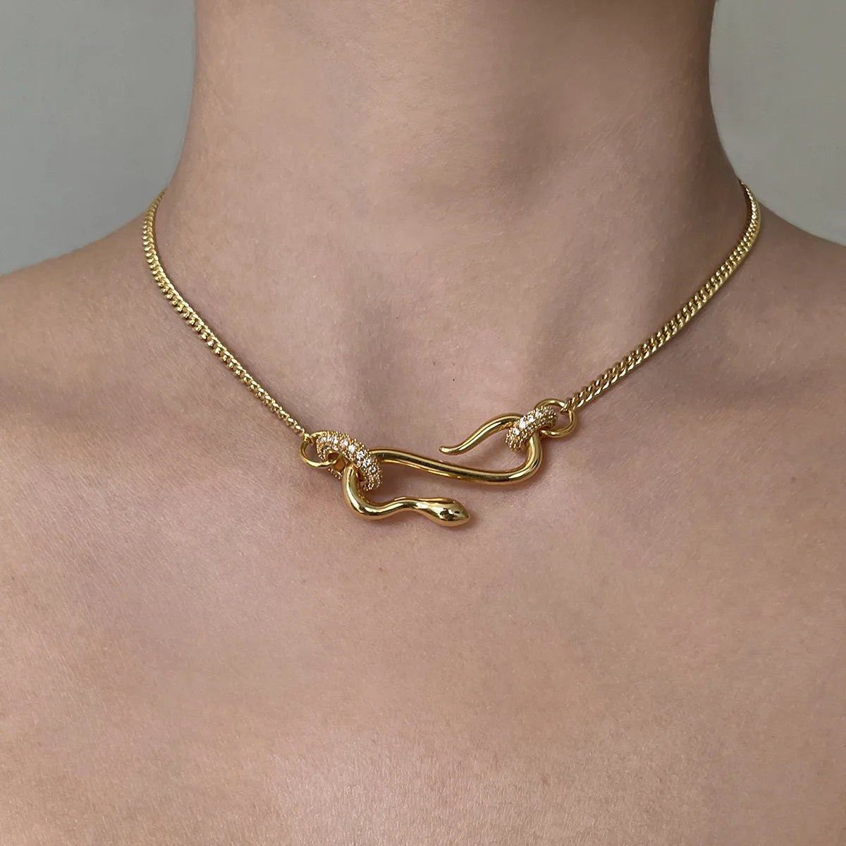 Ketting dames | Elegante ketting met zircon sluiting