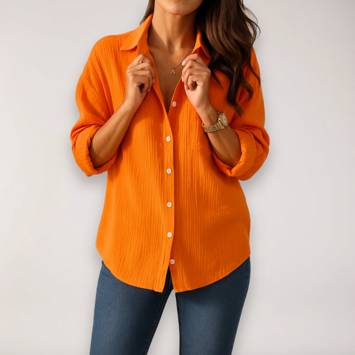 Lina | Oproloverhemd Met Knopen Voor Dames Voor Zomerstijl