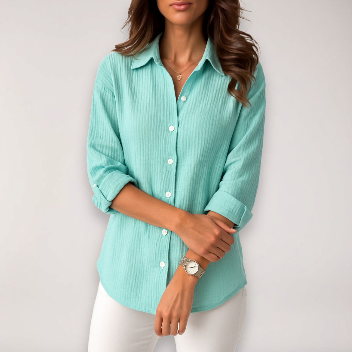 Lina | Oproloverhemd Met Knopen Voor Dames Voor Zomerstijl