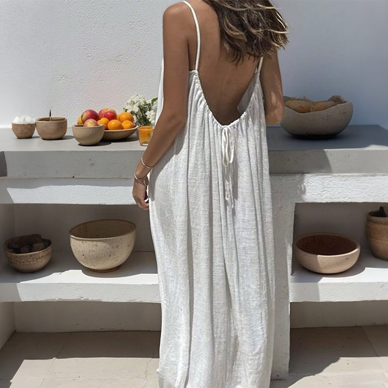 Maxi jurk dames | Luchtige zomerjurk met dunne bandjes