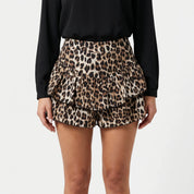 Mini rok dames | Luipaardprint rok met ruffles