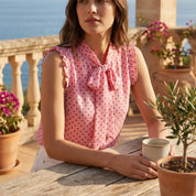 Ruches top dames | Romantische top met elegante en zachte look
