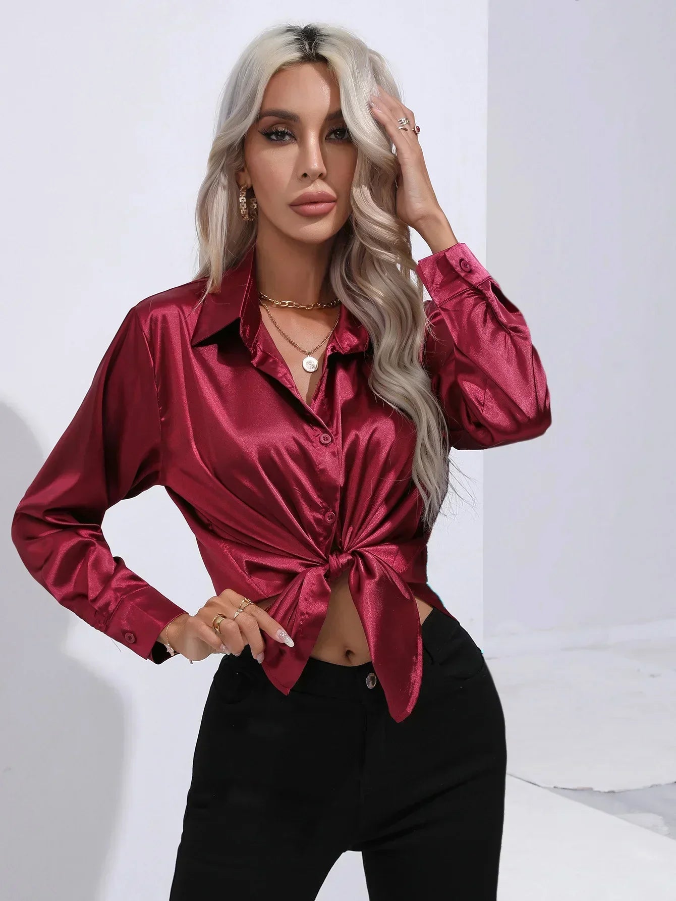 Isotta - Satijnen Blouse