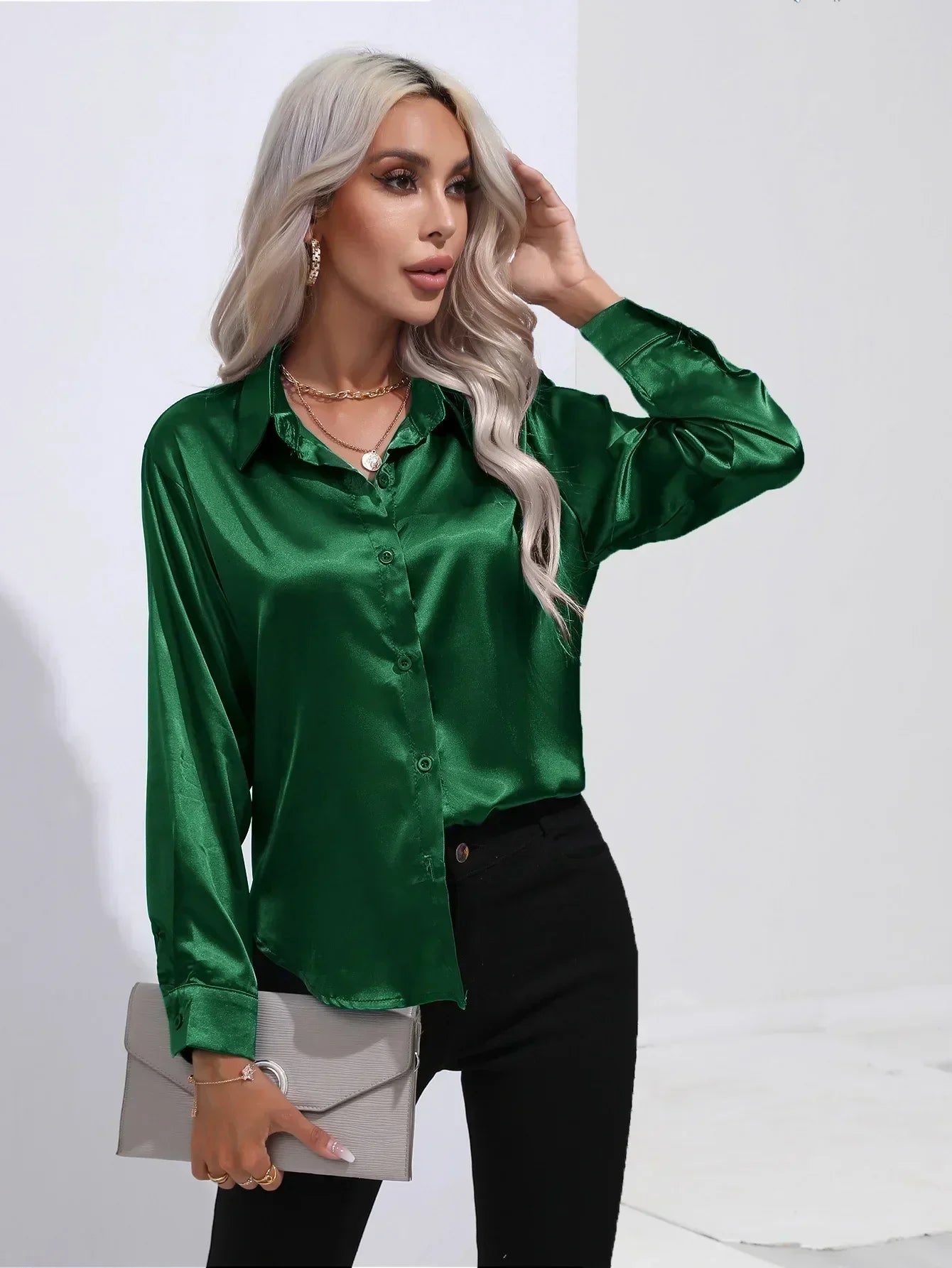 Isotta - Satijnen Blouse