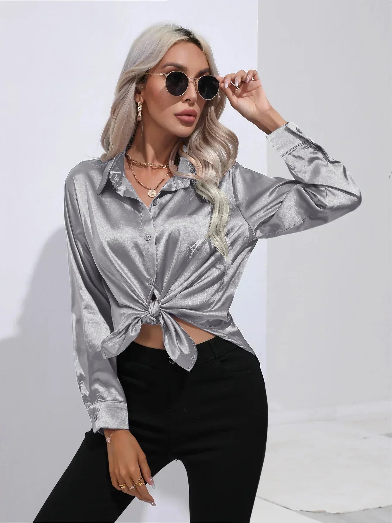 Isotta - Satijnen Blouse