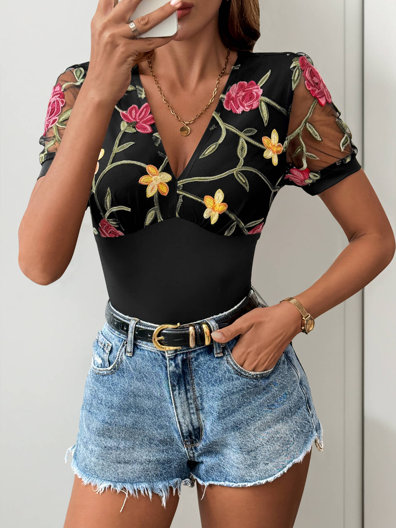 Rema Bodysuit met Bloemenprint - 