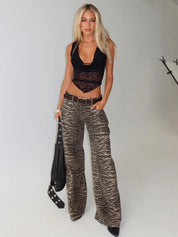 Zebraprint Flare Jeans