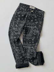 Mid Rise Barrel Jeans - paisleyprint - Zwart