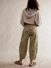 Mid Rise Barrel Jeans - paisleyprint - groen