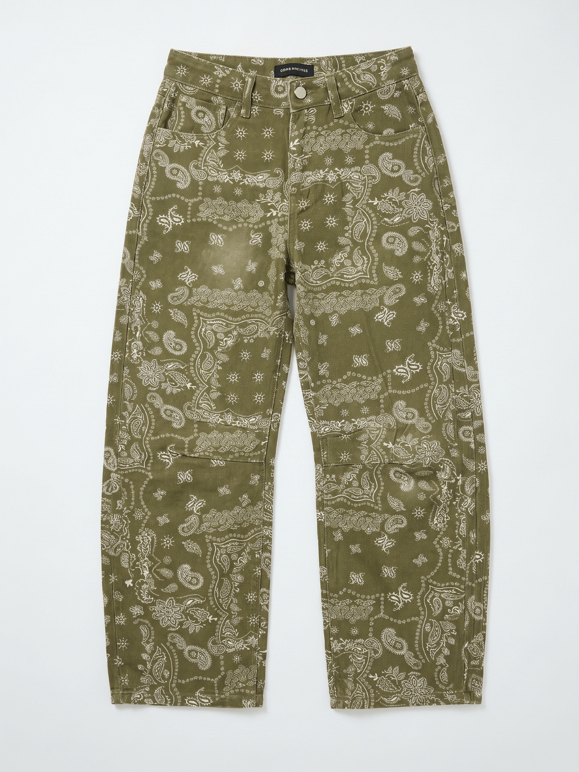 Mid Rise Barrel Jeans - paisleyprint - groen