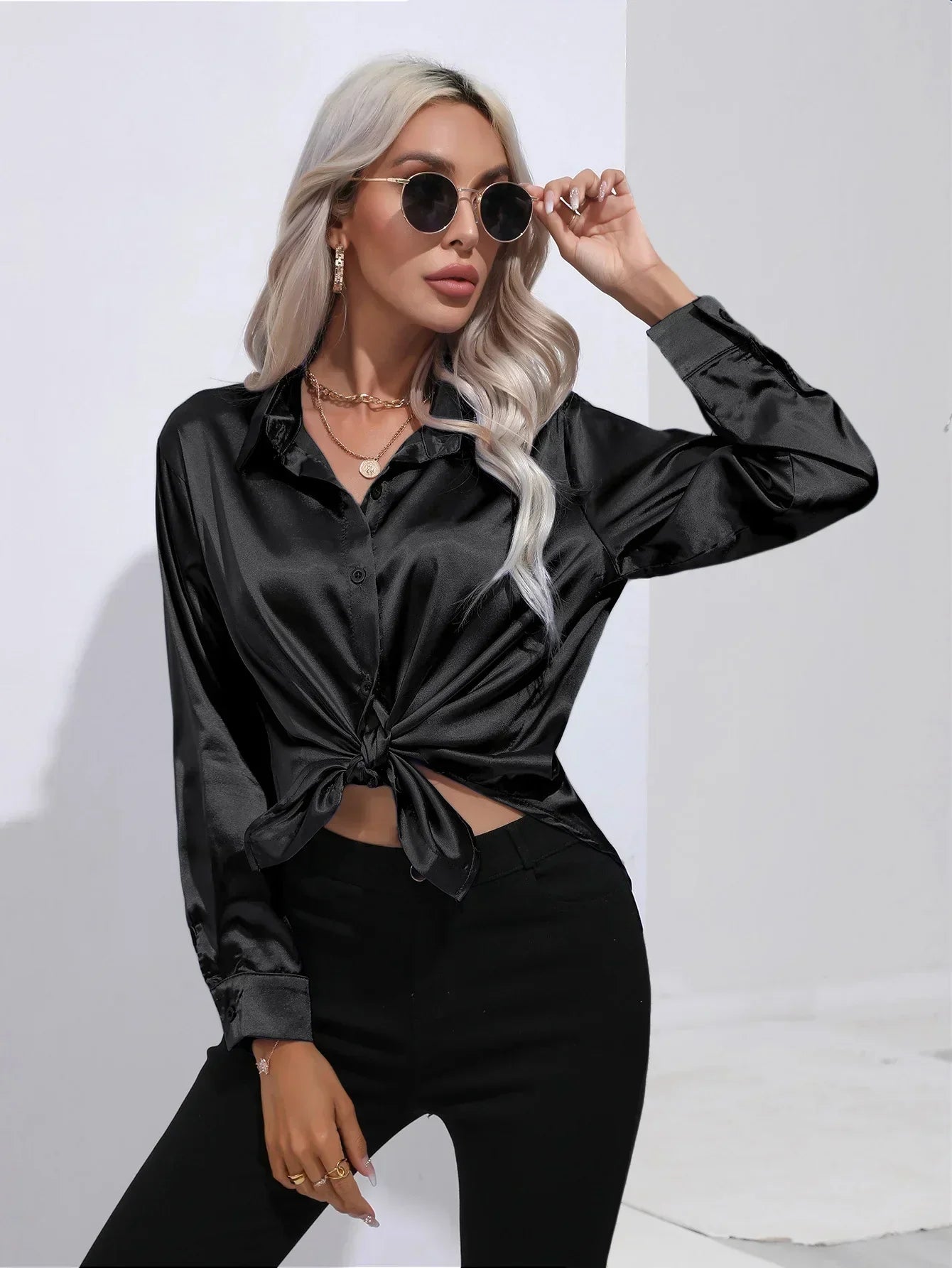 Isotta - Satijnen Blouse