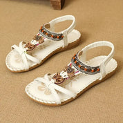 Sandalen dames | Boho sandalen met kralen en elastische band