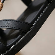 Sandalen dames | Boho sandalen met kralen en elastische band