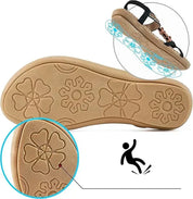 Sandalen dames | Boho sandalen met kralen en elastische band