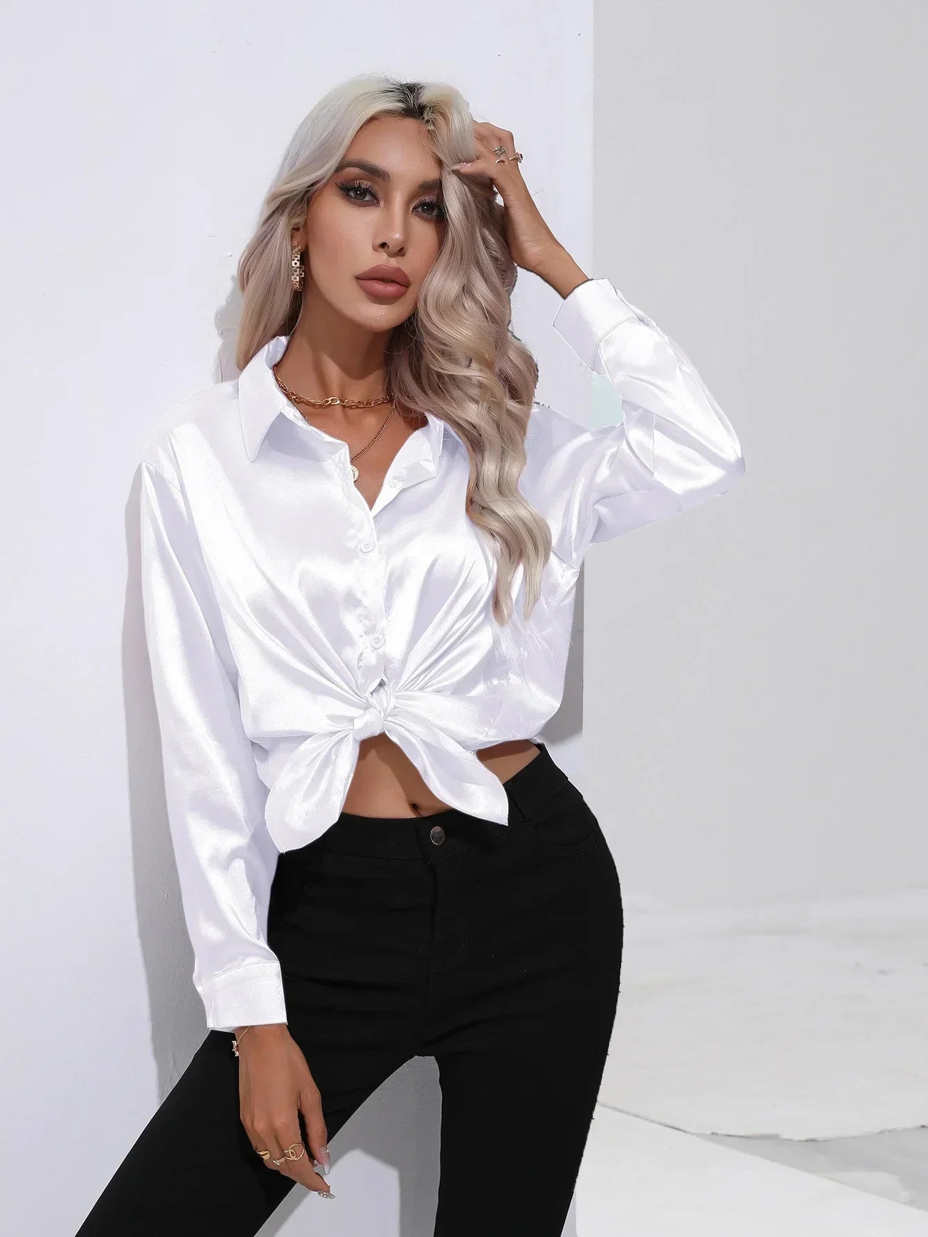 Isotta - Satijnen Blouse