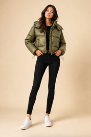 Dames Pufferjas met Capuchon – Licht & Warm