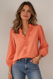 Blouse met Ruches voor Dames – Elegante en Comfortabele Flowy Top