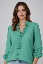 Blouse met Ruches voor Dames – Elegante en Comfortabele Flowy Top