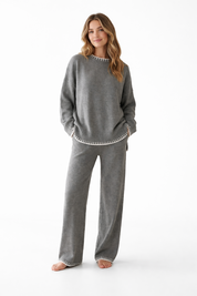 Zachte Comfort Set Dames – Gebreide Tweedelige Outfit voor Winterwarmte