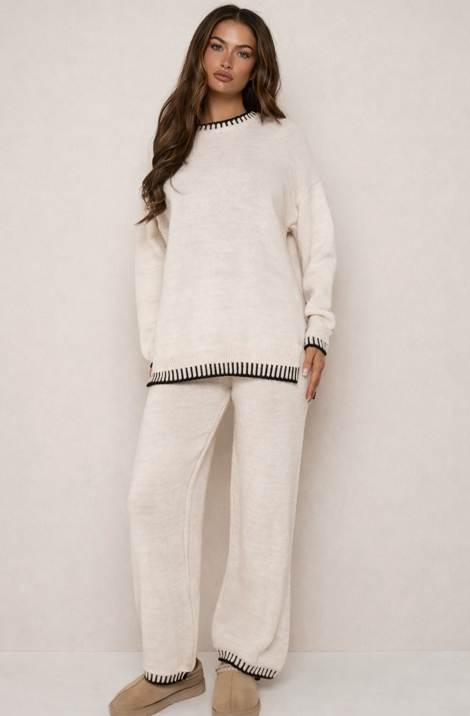 Zachte Comfort Set Dames – Gebreide Tweedelige Outfit voor Winterwarmte