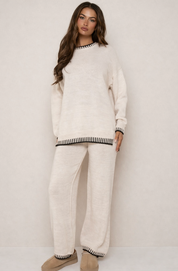 Zachte Comfort Set Dames – Gebreide Tweedelige Outfit voor Winterwarmte
