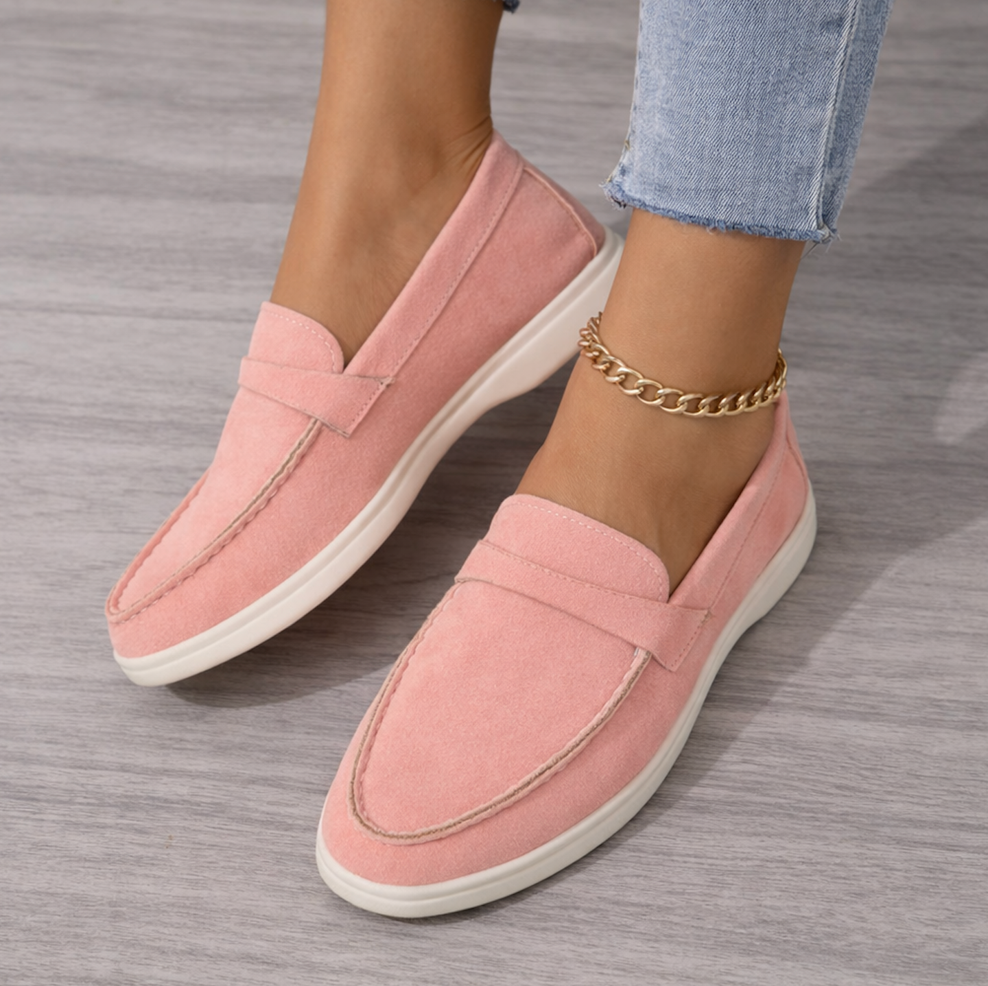 Suède Instappers voor Dames – Slip-on Loafers met Comfortpasvorm