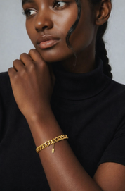 Gouden armband met grove schakels en verlengbare sluiting
