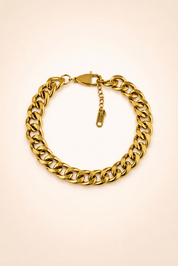 Gouden armband met grove schakels en verlengbare sluiting