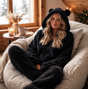 SnugglePaws Fleece Onesie Dames | Superzachte Onesie met Berenoortjes | Warme Loungewear