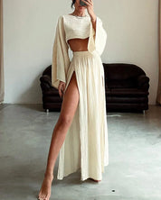 Set dames | 2 delige zomer set met crop top en rok