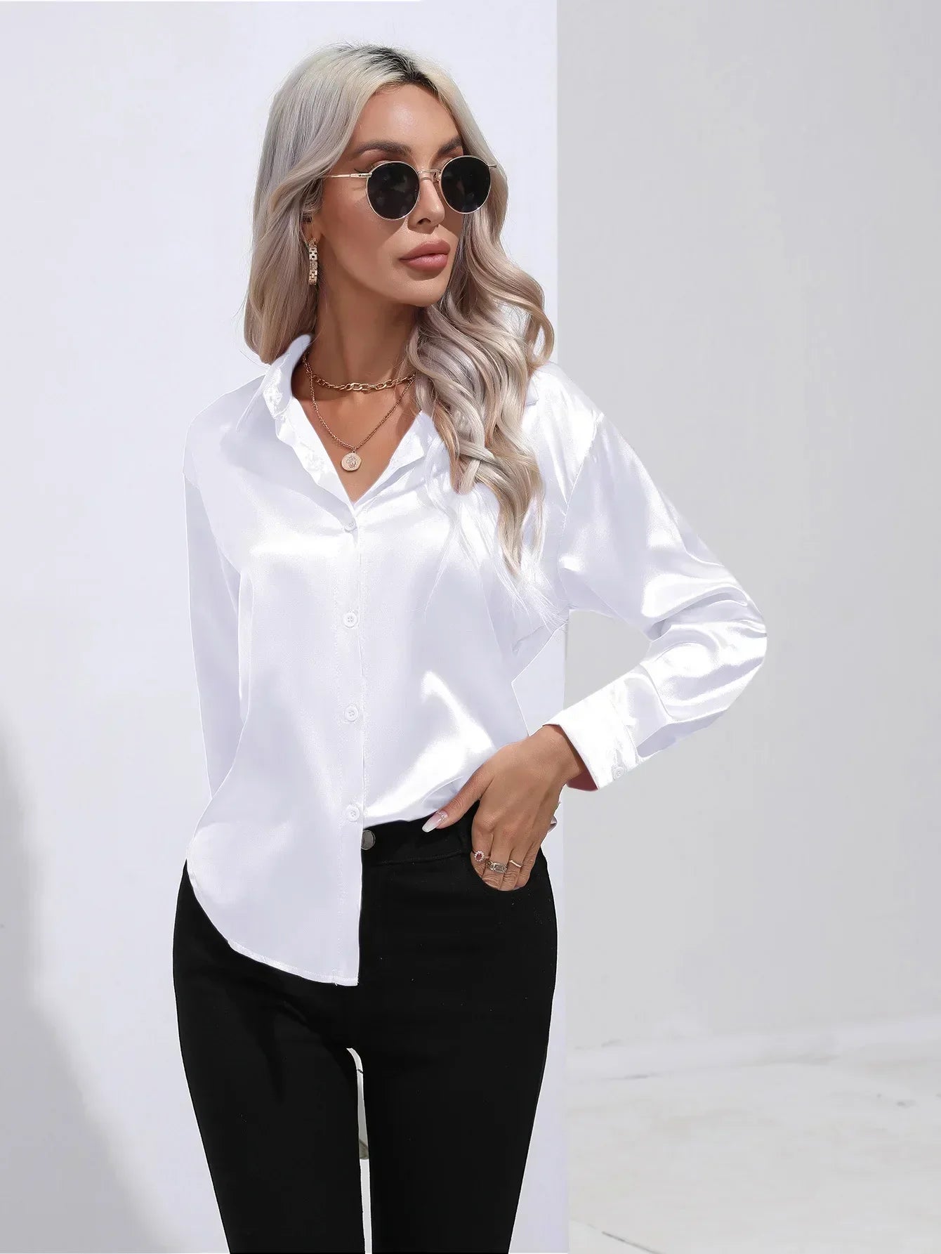 Isotta - Satijnen Blouse