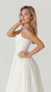 Sophie | A-lijn Midi-jurk voor Dames met Elegante Ascot-stijl